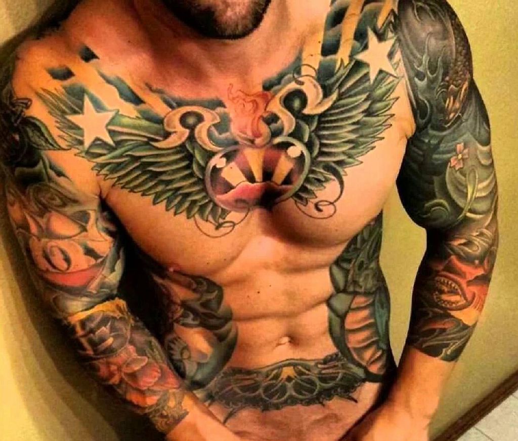 100 ФОТО! Татуировки мужские на грудной клетке - Онлайн-журн