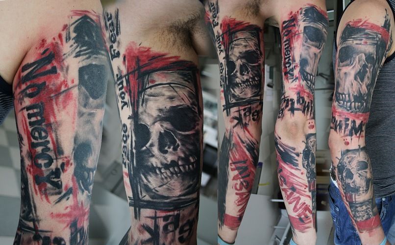 Волки, черепа, шипы и розы в арт-татуировке (40 фото)