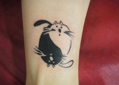 татуировки инь янь кот