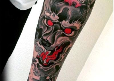 татуировка мужская с волком