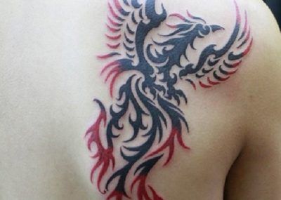 татуировка феникса трайбл