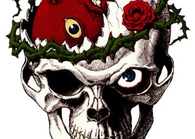 эскизы тату череп с розой