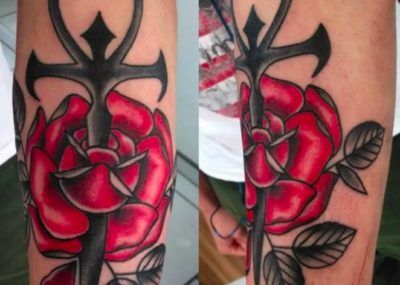 тату крест анкх символ анх татуировки фото розы
