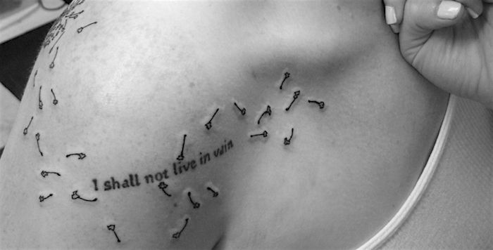 I shall not live in vain фраза для татуировки 