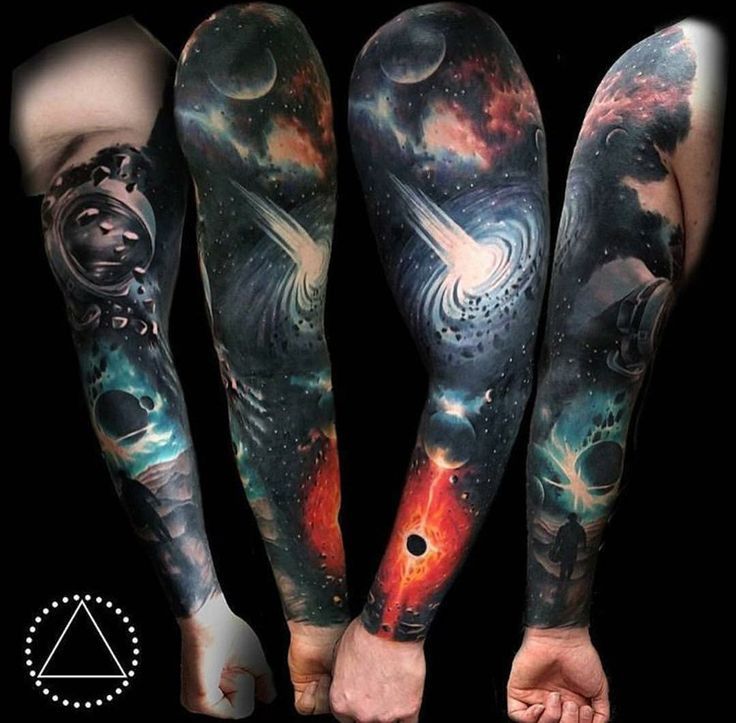 Тату фото: Астероиды и космос татуировки