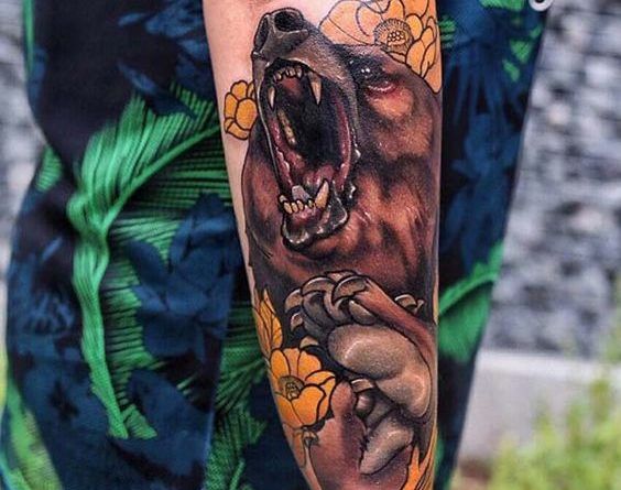 татуировки с медведем гризли фото каталог