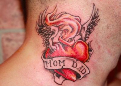 Сердце. Фото картинки Тату Мама и Папа. mom & dad tattoo