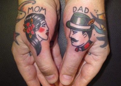 Портрет. Фото картинки Тату Мама и Папа. mom & dad tattoo