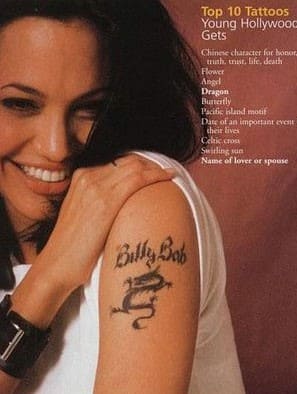 Татуировки Анджелины Джоли на плече