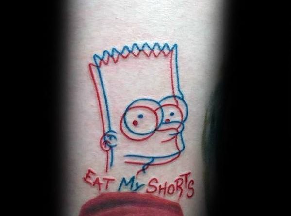 Тату Барт Симпсон на руке