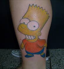 Тату Барт Симпсон на голени