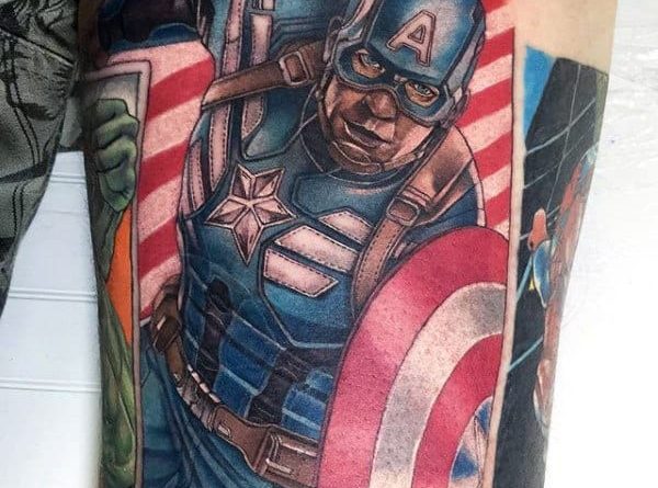 Тату Капитан Америка