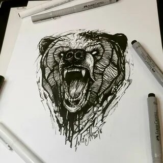Эскиз тату Медведь