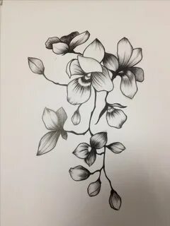 Эскиз тату Орхидея