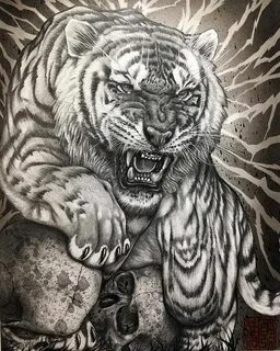 Эскиз тату Тигр